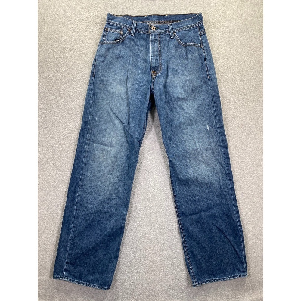 Polo‎ Ralph Lauren Jeans Co. Mens 31x32.5 Blue Loose Fit Straight Leg Distressed
